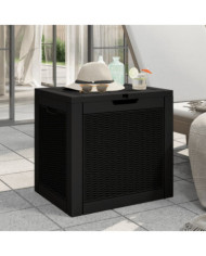 Boîte de stockage de jardin noir 55,5x43x53 cm polypropylène | Mobilier & Déco