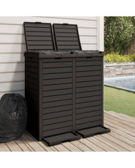 Poubelle d'extérieur noir 78x41x86 cm polypropylène | Mobilier & Déco