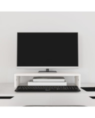 Support de moniteur Blanc 50x27x10 cm Bois de pin solide | Mobilier & Déco