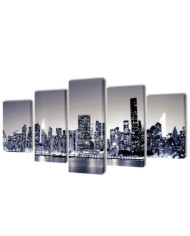 Set de toiles murales imprimées Horizon de New York monochrome | Mobilier & Déco