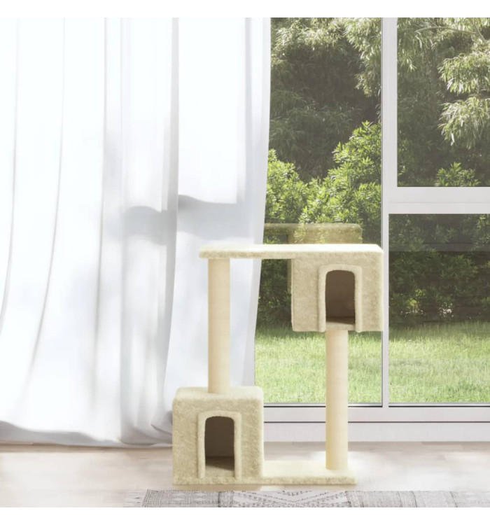 Arbre à chat avec griffoirs en sisal Crème 60 cm | Mobilier & Déco
