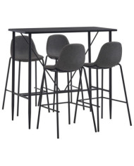 Ensemble de bar 5 pcs Tissu Gris foncé | Mobilier & Déco