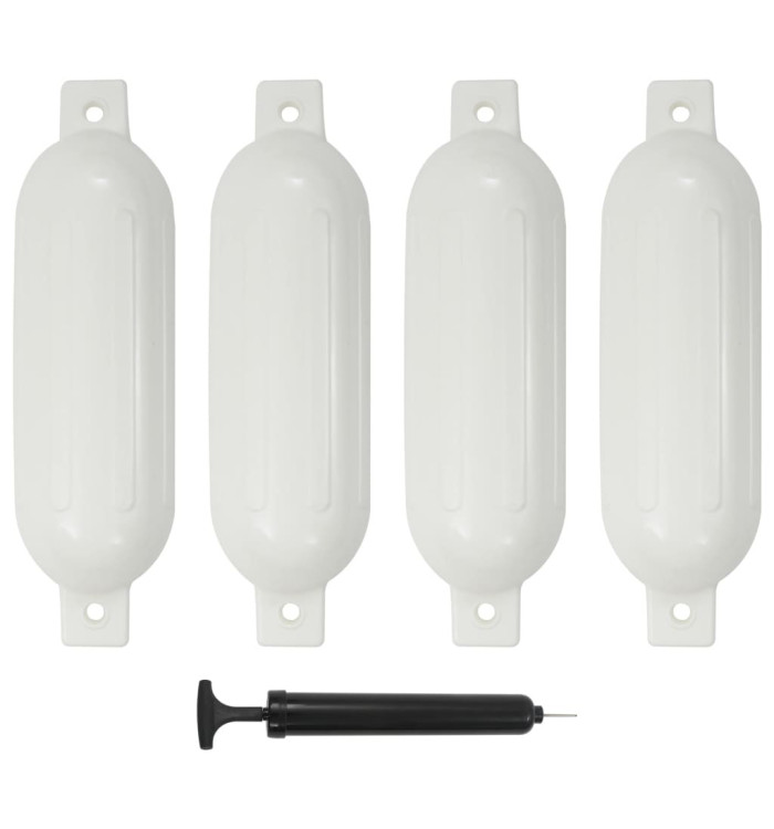 Pare-choc de bateau 4 pcs blanc 51x14 cm PVC | Mobilier & Déco