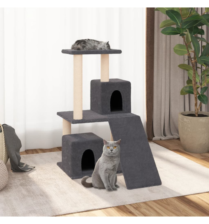 Arbre à chat avec griffoirs en sisal Gris foncé 82 cm | Mobilier & Déco