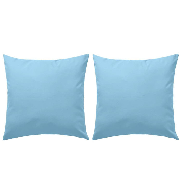 Oreiller d'extérieur lot de 2 45 x 45 cm Bleu clair | Mobilier & Déco