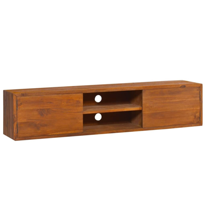 Meuble TV mural 135x30x30 cm Bois de teck massif | Mobilier & Déco