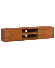 Meuble TV mural 135x30x30 cm Bois de teck massif | Mobilier & Déco
