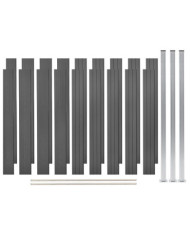 Ensemble de clôture WPC 2 Carré 353x187 cm Gris | Mobilier & Déco