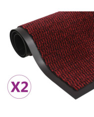 Paillassons rectangulaires 2 pcs 90 x 150 cm Rouge | Mobilier & Déco
