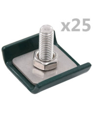 Ensemble de 25 connecteurs de tapis de grille Vert | Mobilier & Déco
