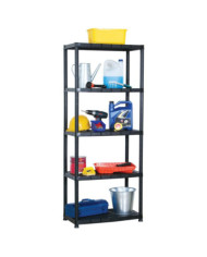 Étagère de rangement à 5 niveaux Noir 71x38x170 cm Plastique | Mobilier & Déco