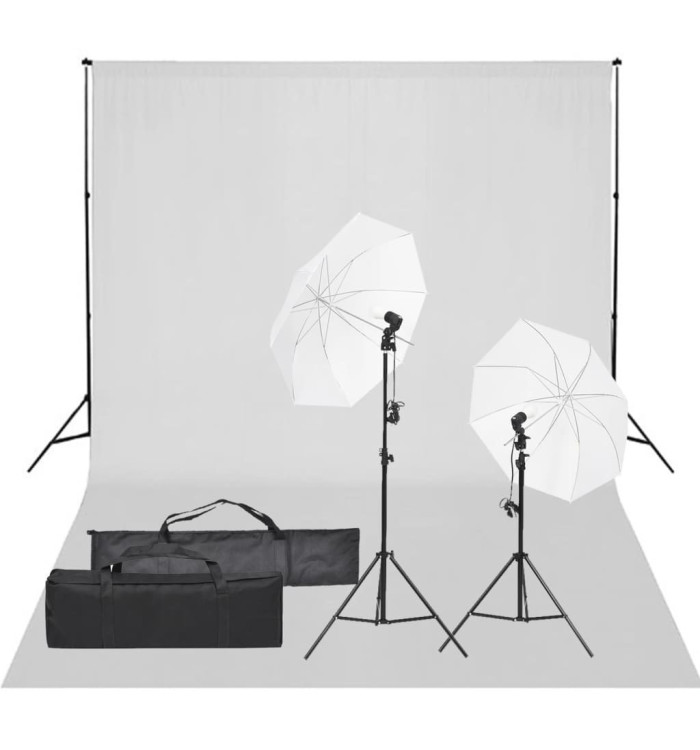 Kit de studio photo avec éclairage et toile de fond | Mobilier & Déco
