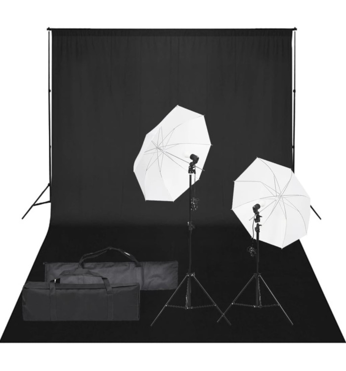 Kit de studio photo avec éclairage et toile de fond | Mobilier & Déco