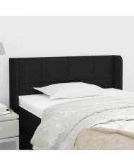Tête de lit avec oreilles Noir 103x16x78/88 cm Tissu | Mobilier & Déco