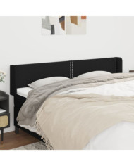 Tête de lit avec oreilles Noir 203x16x78/88 cm Tissu | Mobilier & Déco