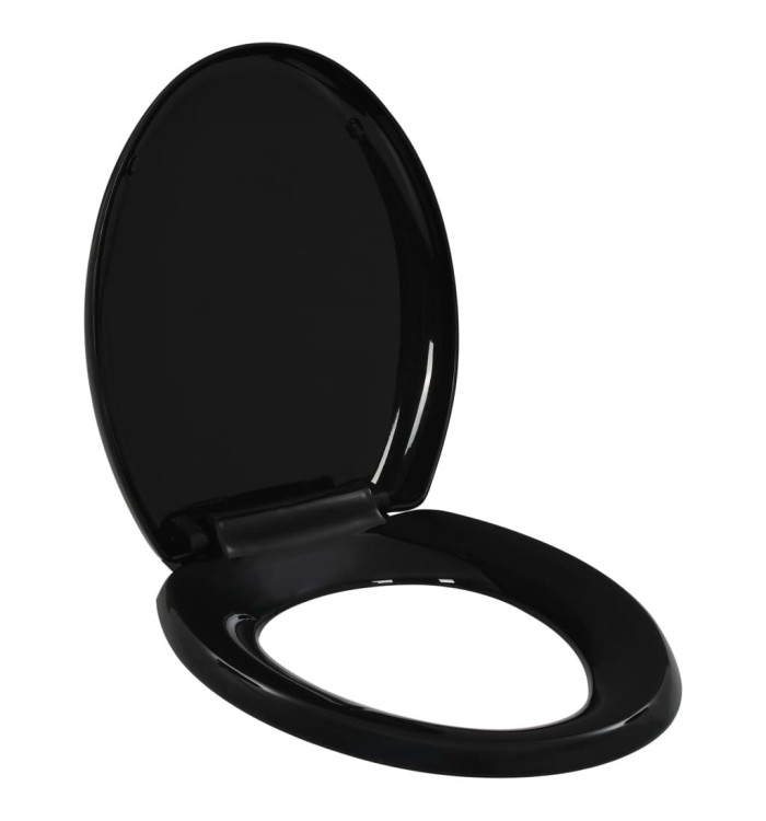 Abattant WC à fermeture en douceur Libération rapide Noir | Mobilier & Déco
