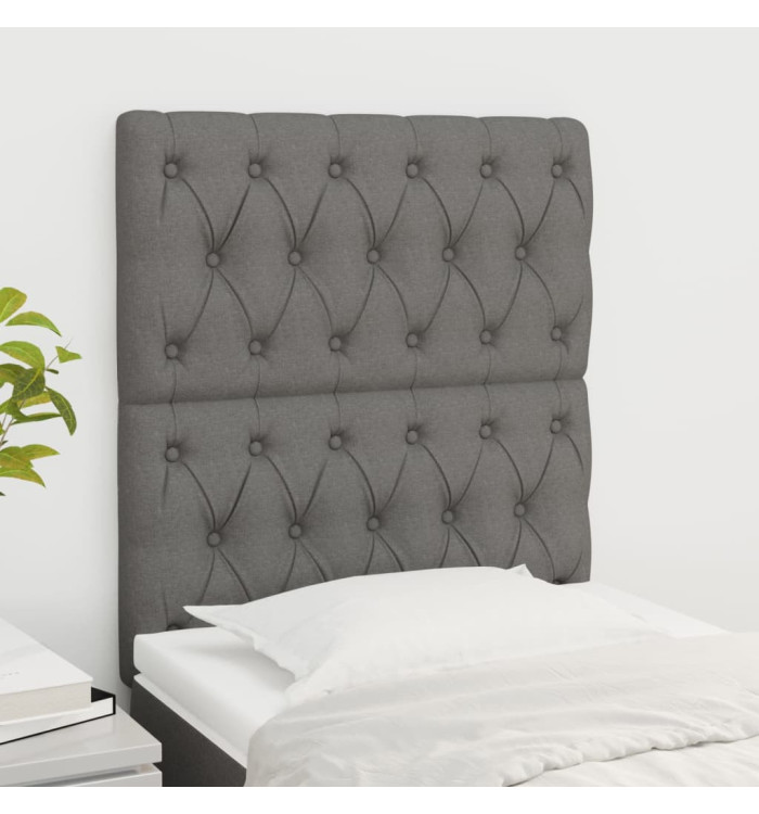 Têtes de lit 2 pcs Gris foncé 80x7x78/88 cm Tissu | Mobilier & Déco