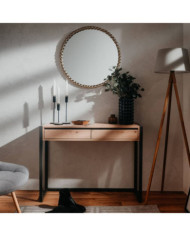 Finori Table console Denver 44 Chêne artisanal et gris anthracite | Mobilier & Déco