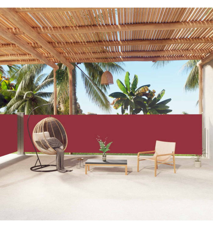 Auvent latéral rétractable Rouge 140x1000 cm | Mobilier & Déco