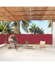 Auvent latéral rétractable Rouge 140x1000 cm | Mobilier & Déco