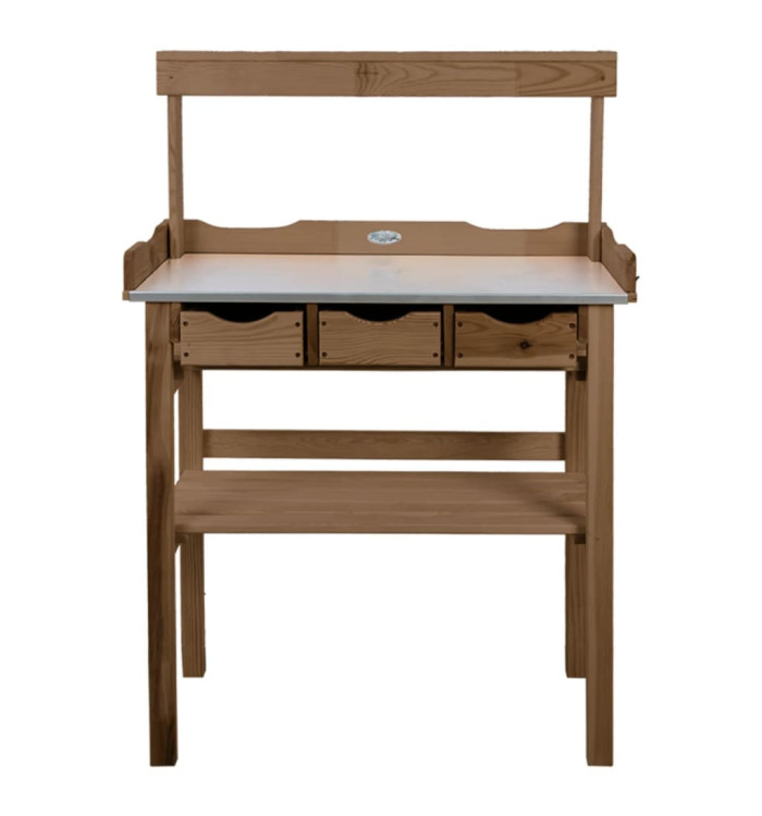 Esschert Design Table de rempotage avec tiroir et étagère marron | Mobilier & Déco