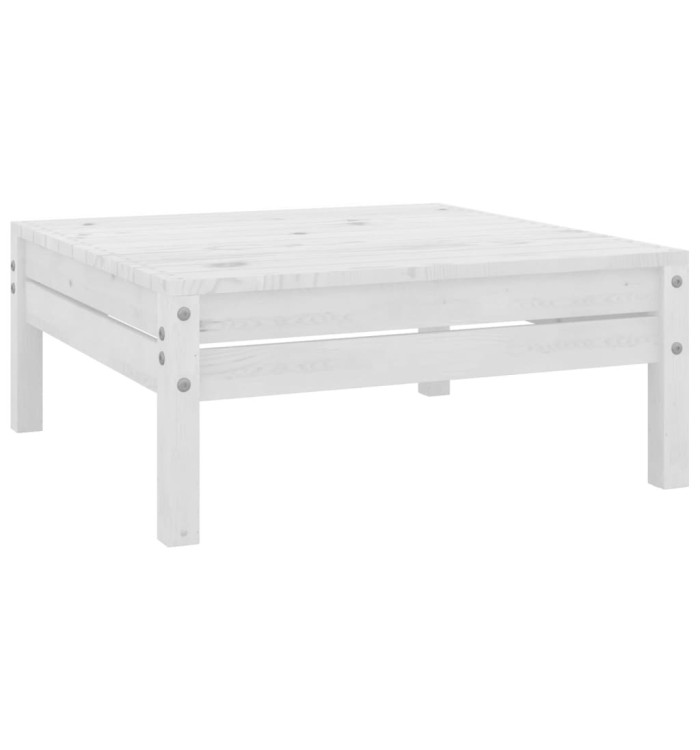 Repose-pied de jardin blanc bois de pin massif | Mobilier & Déco