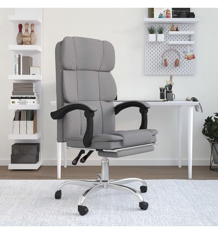 Fauteuil inclinable de bureau Gris clair Tissu | Mobilier & Déco