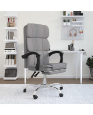 Fauteuil inclinable de bureau Gris clair Tissu | Mobilier & Déco
