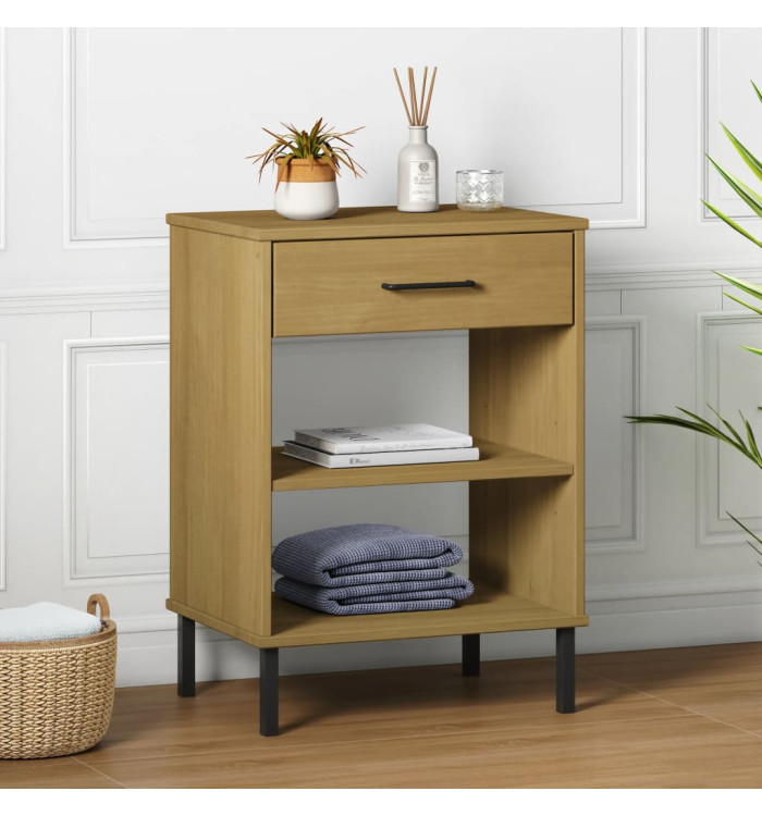 Armoire console avec pieds en métal Marron Bois pin massif OSLO | Mobilier & Déco