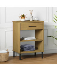 Armoire console avec pieds en métal Marron Bois pin massif OSLO | Mobilier & Déco