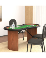 Table de poker 8 joueurs avec plateau à jetons Vert 160x80x75cm | Mobilier & Déco