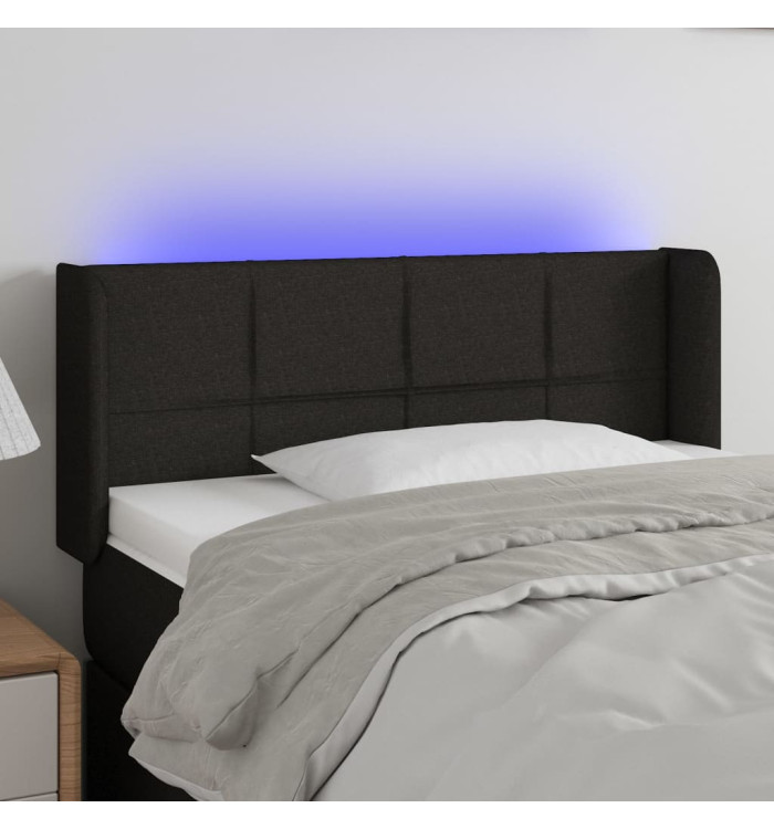 Tête de lit à LED Noir 103x16x78/88 cm Tissu | Mobilier & Déco