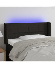 Tête de lit à LED Noir 103x16x78/88 cm Tissu | Mobilier & Déco