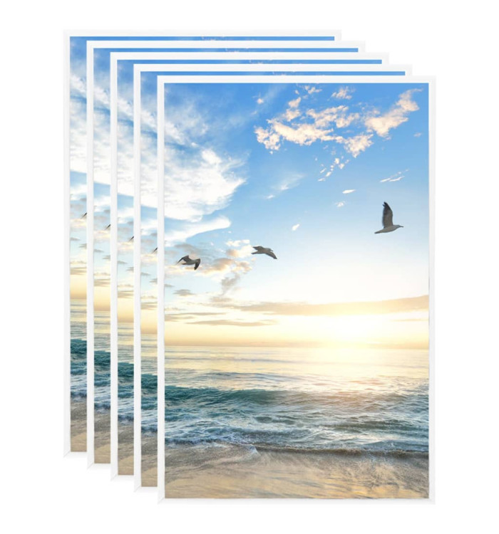 Collage de cadres photo 5 pcs de mur table Blanc 13x18 cm MDF | Mobilier & Déco