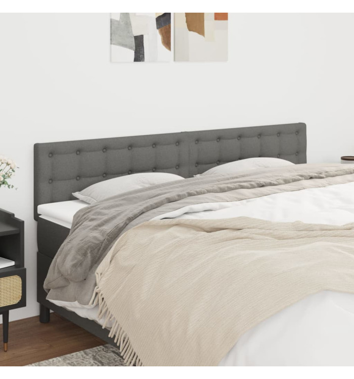 Têtes de lit 2 pcs Gris foncé 100x5x78/88 cm Tissu | Mobilier & Déco