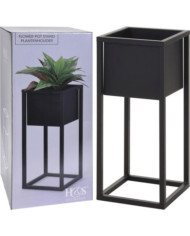 HetS Collection Pot de fleurs sur pied Métal Noir 50 cm | Mobilier & Déco