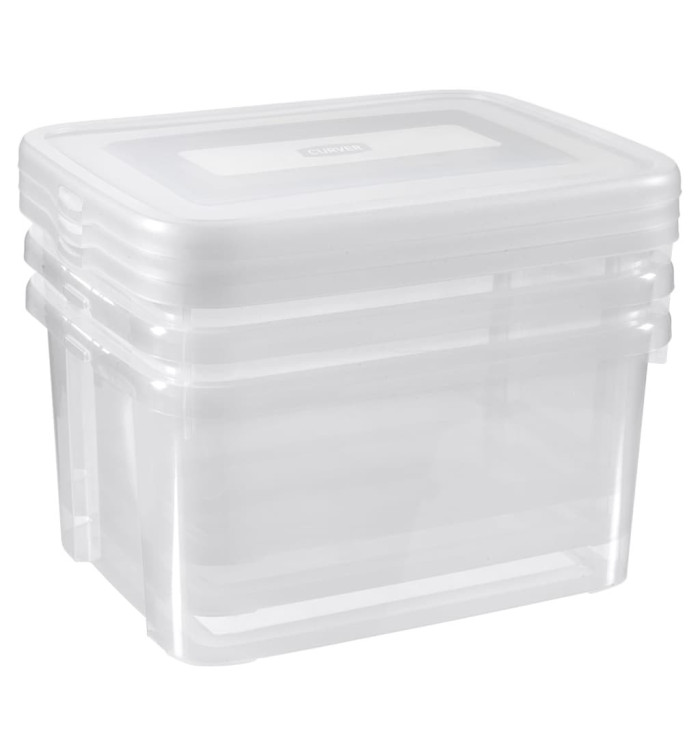 Curver Ensemble de boîtes de rangement Handy 3x25L Transparent | Mobilier & Déco
