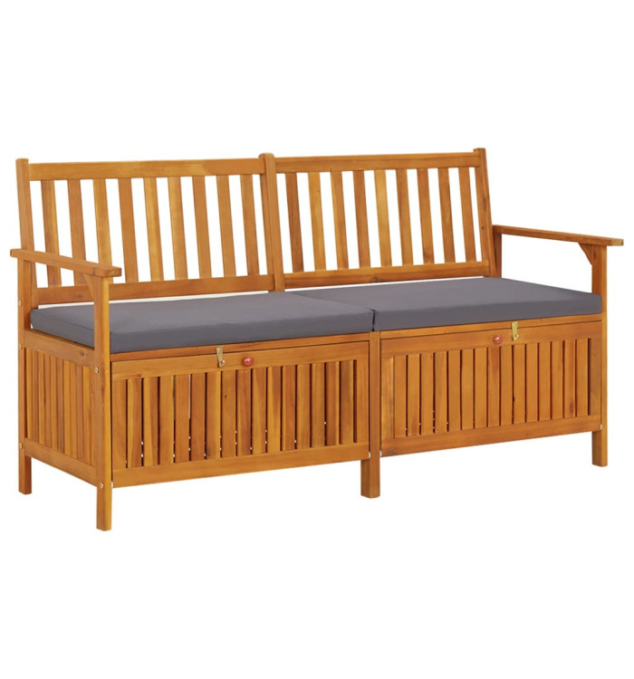Banc de rangement avec coussin 148 cm Bois d'acacia solide | Mobilier & Déco