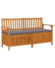 Banc de rangement avec coussin 148 cm Bois d'acacia solide | Mobilier & Déco