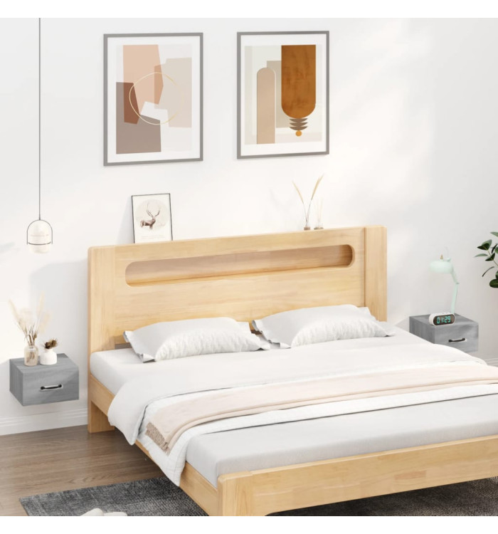 Tables de chevet murales 2 pcs Sonoma gris 35x35x20 cm | Mobilier & Déco