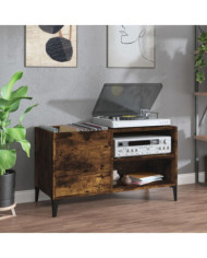 Armoire à disques chêne fumé 84,5x38x48 cm bois d'ingénierie | Mobilier & Déco