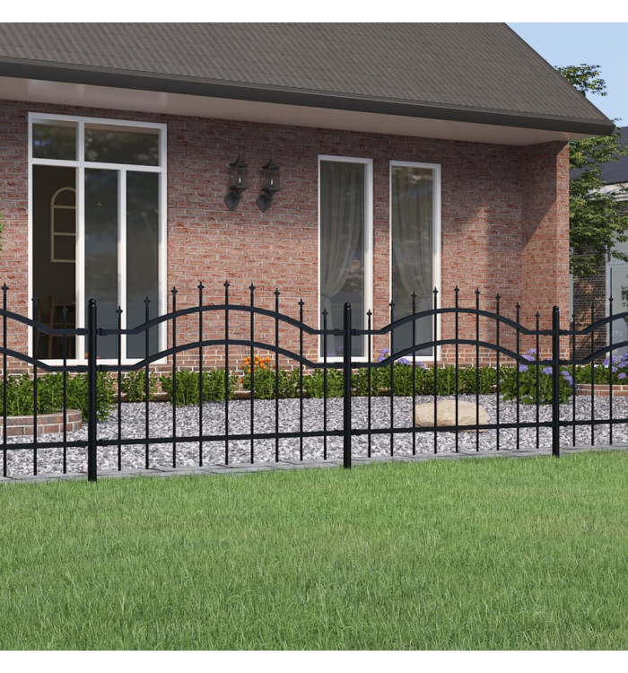 Clôture de jardin avec sommet de lance Noir 115 cm | Mobilier & Déco