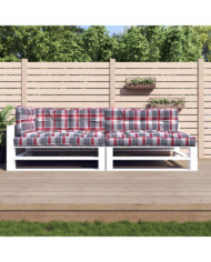 Coussins de palette lot de 5 motif à carreaux rouge tissu | Mobilier & Déco