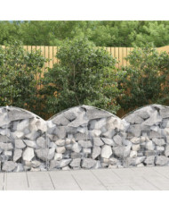 Panier de gabions arqué 100x30x60/80 cm Fer galvanisé | Mobilier & Déco