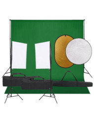 Kit de studio photo avec éclairage toile de fond et réflecteur | Mobilier & Déco