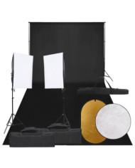 Kit de studio photo avec éclairage toile de fond et réflecteur | Mobilier & Déco