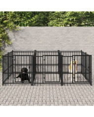 Chenil d'extérieur pour chiens Acier 5,63 m² | Mobilier & Déco
