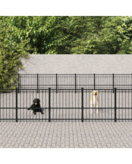 Chenil d'extérieur pour chiens Acier 59,28 m² | Mobilier & Déco