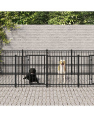 Chenil d'extérieur pour chiens Acier 11,26 m² | Mobilier & Déco