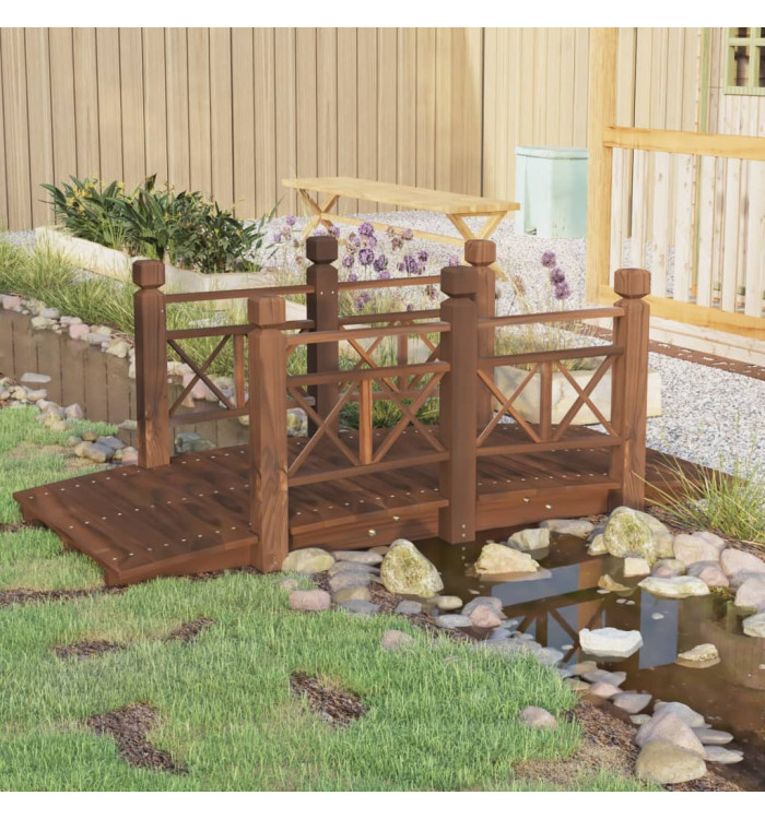 Pont de jardin avec garde-corps 150x67x56cm bois massif épicéa | Mobilier & Déco